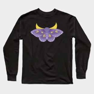 Purple Moon Moth Long Sleeve T-Shirt